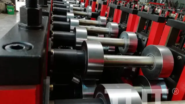 Forming rollers mounted on the shafts of a cold roll forming machine